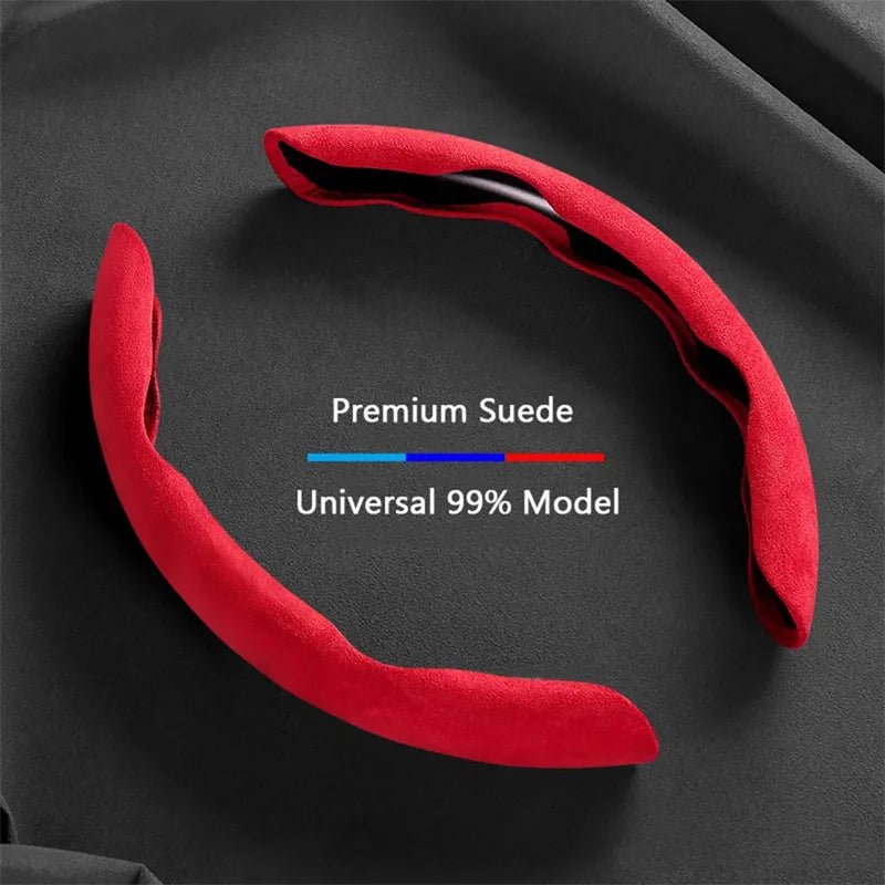 38Cm Universal Suede Car Steering Wheel Cover. Beautiful reflecting steering Covers, Non - Slip, car interior Modifications. - WAREHOUSE SHOP