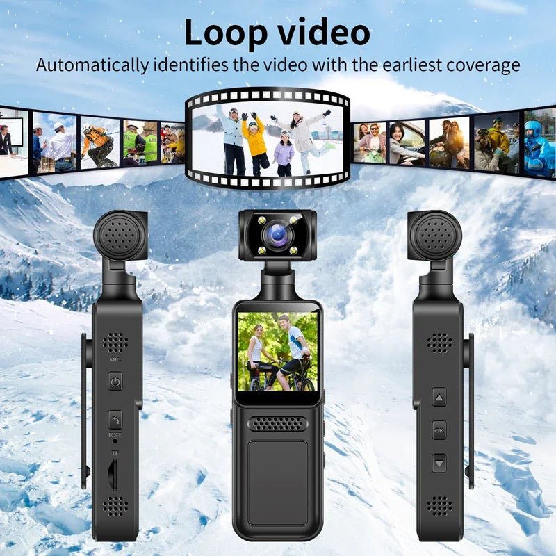 4K HD Handheld Xiaomi Pocket Camera. 180° Rotating, Mini Portable Camera, Wearable Night Vision Outdoor Sports Camera. - WAREHOUSE SHOP
