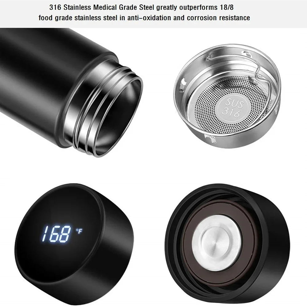 500ml Smart Thermos Bottle with LED Temp Display - WAREHOUSE SHOP