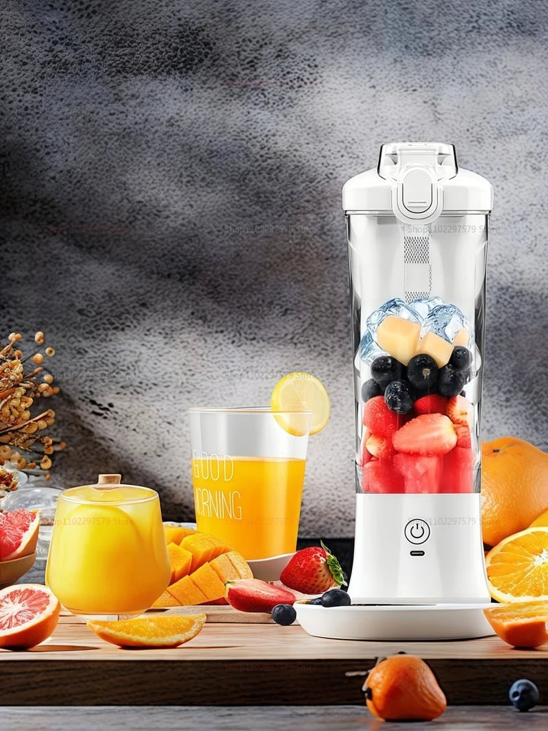 600ml Portable Multi - Function Juicer Large - Capacity Fruit Mixer 2000mAh USB Rechargeable Electric Smoothie Juicer Mini Mixer - WAREHOUSE SHOP
