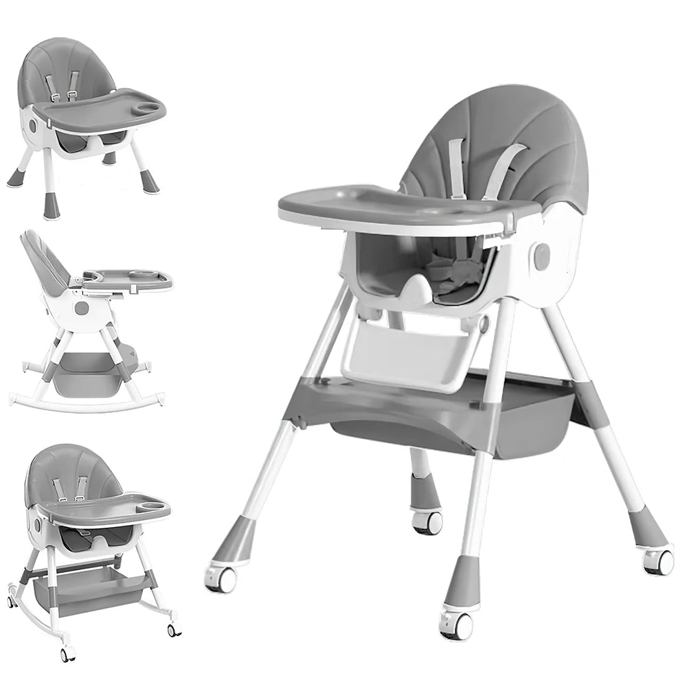 Upgrade Liggend Baby Eetstoel Multi-Functionele Opvouwbare Kindereetstoel 6 Maanden ~ 6 Jaar Oude Babyvoederstoel Met Wielen