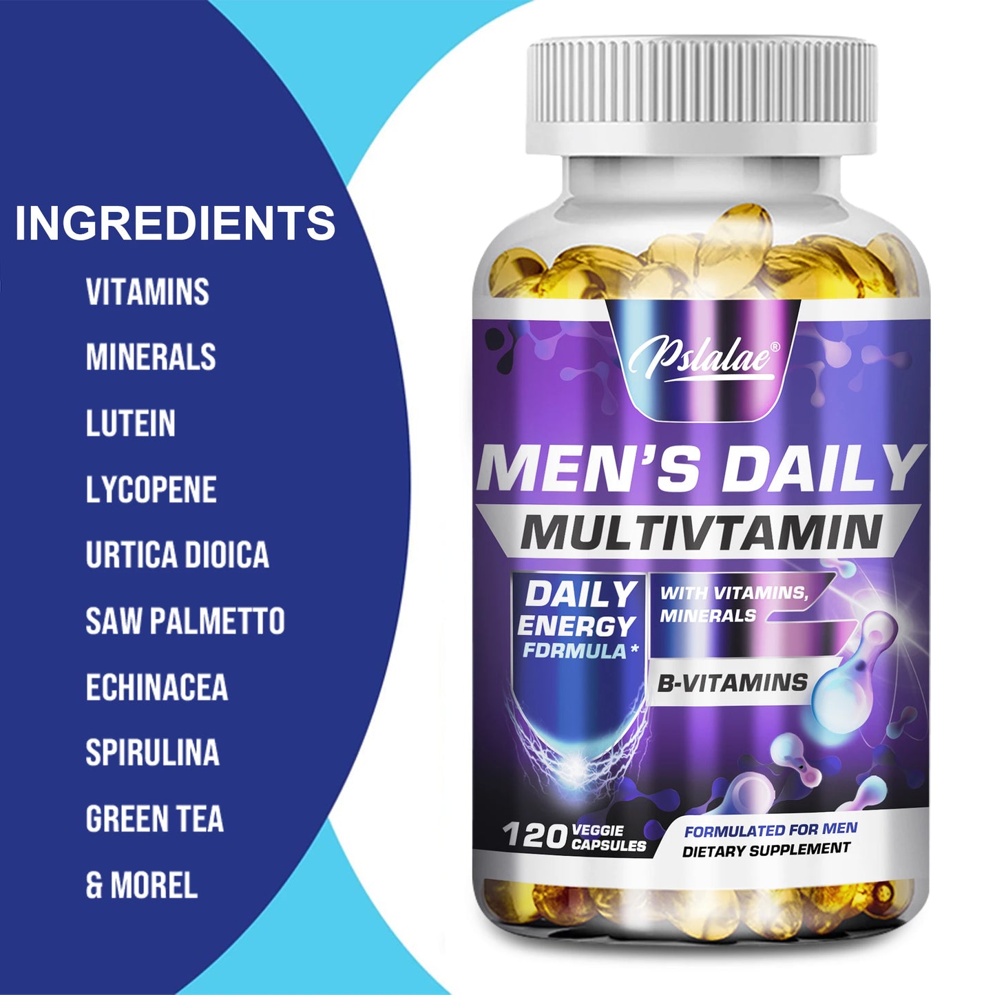 Men's Multivitamin 120 Capsules - Energy Endurance Heart & Brain Health
