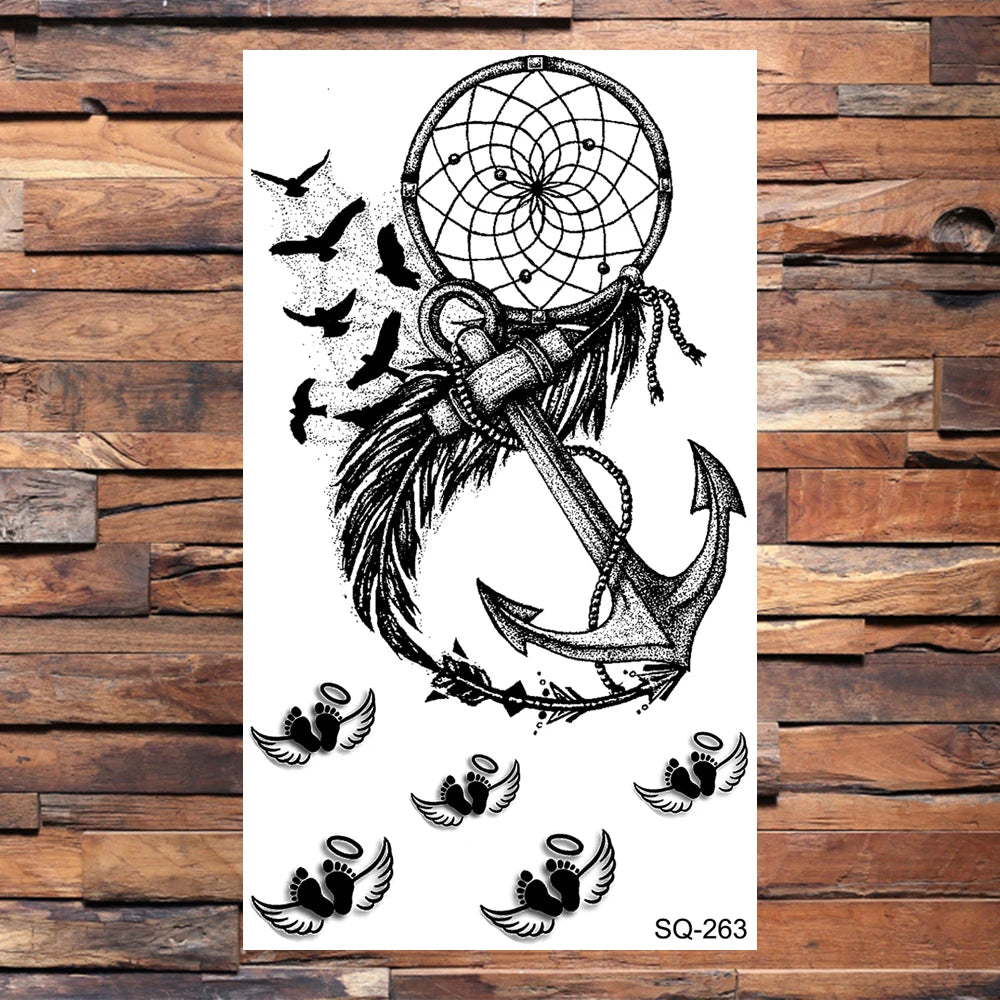 Black Scorpion Temporary Tattoos For Adults Men Realistic Dragon Wolf Tiger Thorns Fake Tattoo Sticker Hand Leg Tatoos Creative