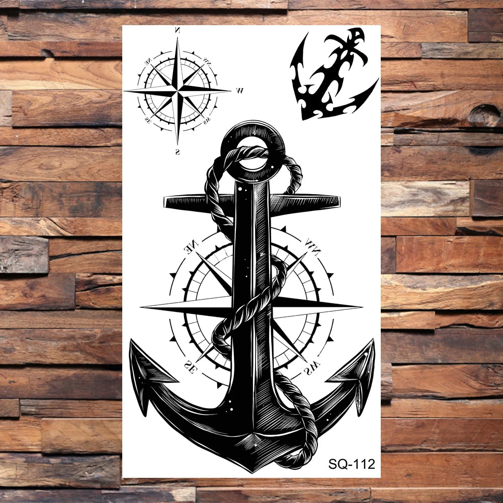 Black Scorpion Temporary Tattoos For Adults Men Realistic Dragon Wolf Tiger Thorns Fake Tattoo Sticker Hand Leg Tatoos Creative