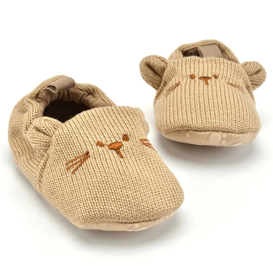 Adorable Infant Slippers Toddler Baby Boy Girl Knit Crib Shoes Cute Cartoon Anti-slip Prewalker Baby Slippers WAREHOUSE SHOP