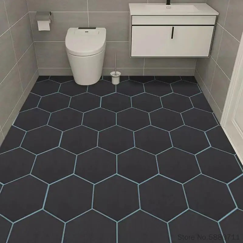 Thicken Floor Stickers Self-adhesive Waterproof Bathroom Floor Stickers Non-slip Home Wallpaper Wear-resistant Kitchen PVC WAREHOUSE SHOP