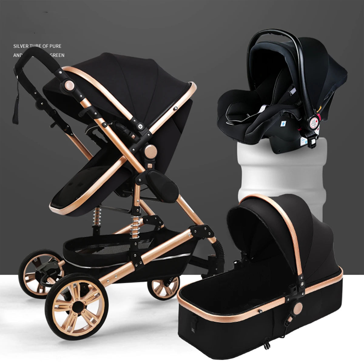 Baby Stroller 3-in-1 Two-Sided - High Landscape Folding All-Season Pram