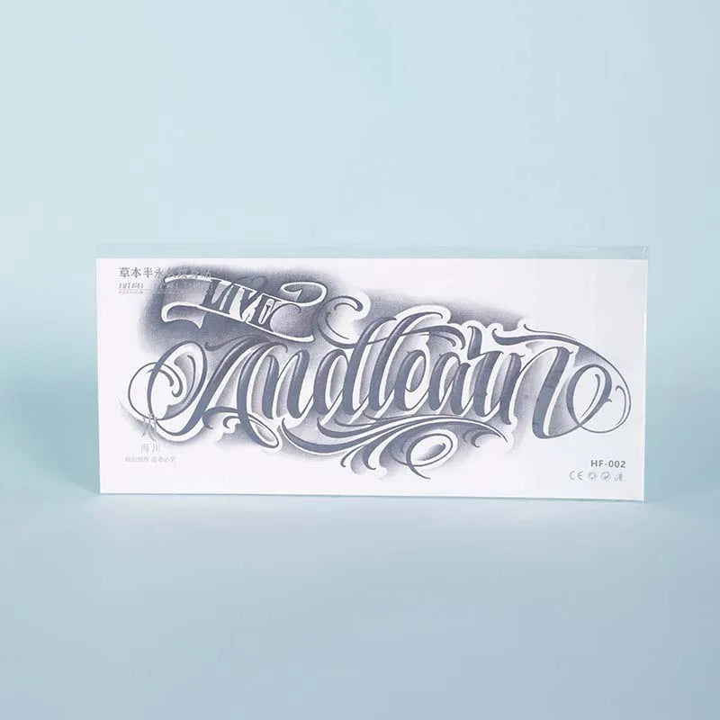 1pc Rounded Font Arm Waterproof Temporary Tattoo, Long-Lasting 1-2 Weeks, Realistic Semi-Permanent Fake Tattoo