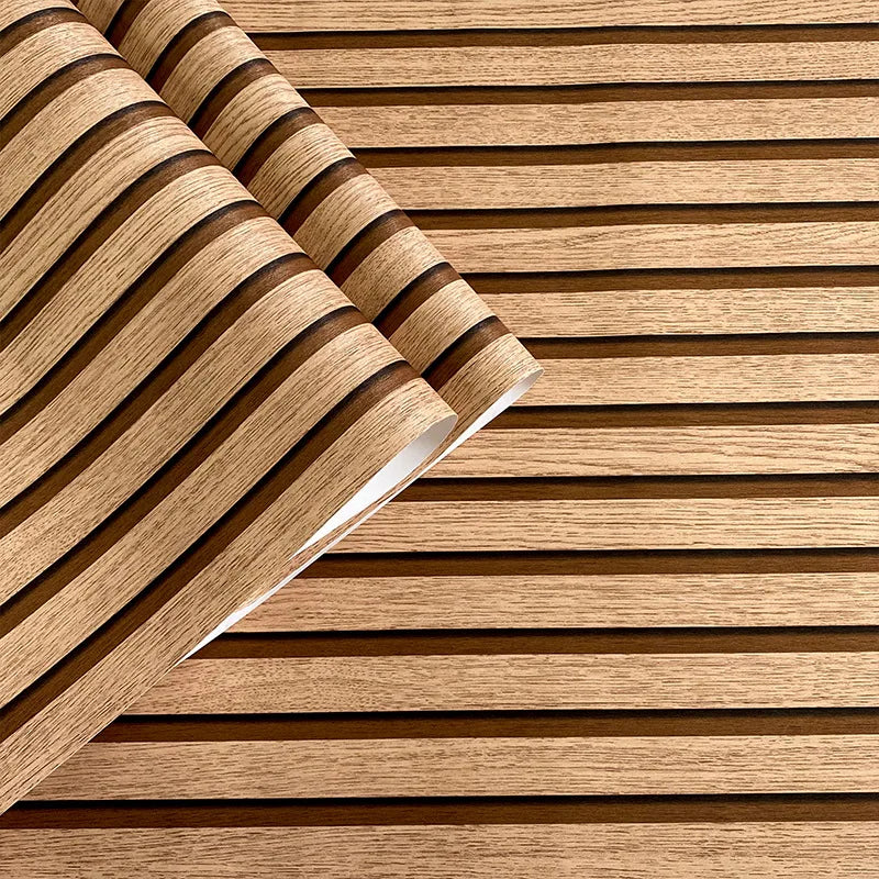 45cm Big Roll Home Decoration Background Wall Desk Cabinet Wallpaper Wood Stripes Waterproof PVC Self-adhesive Wall Stickers WAREHOUSE SHOP
