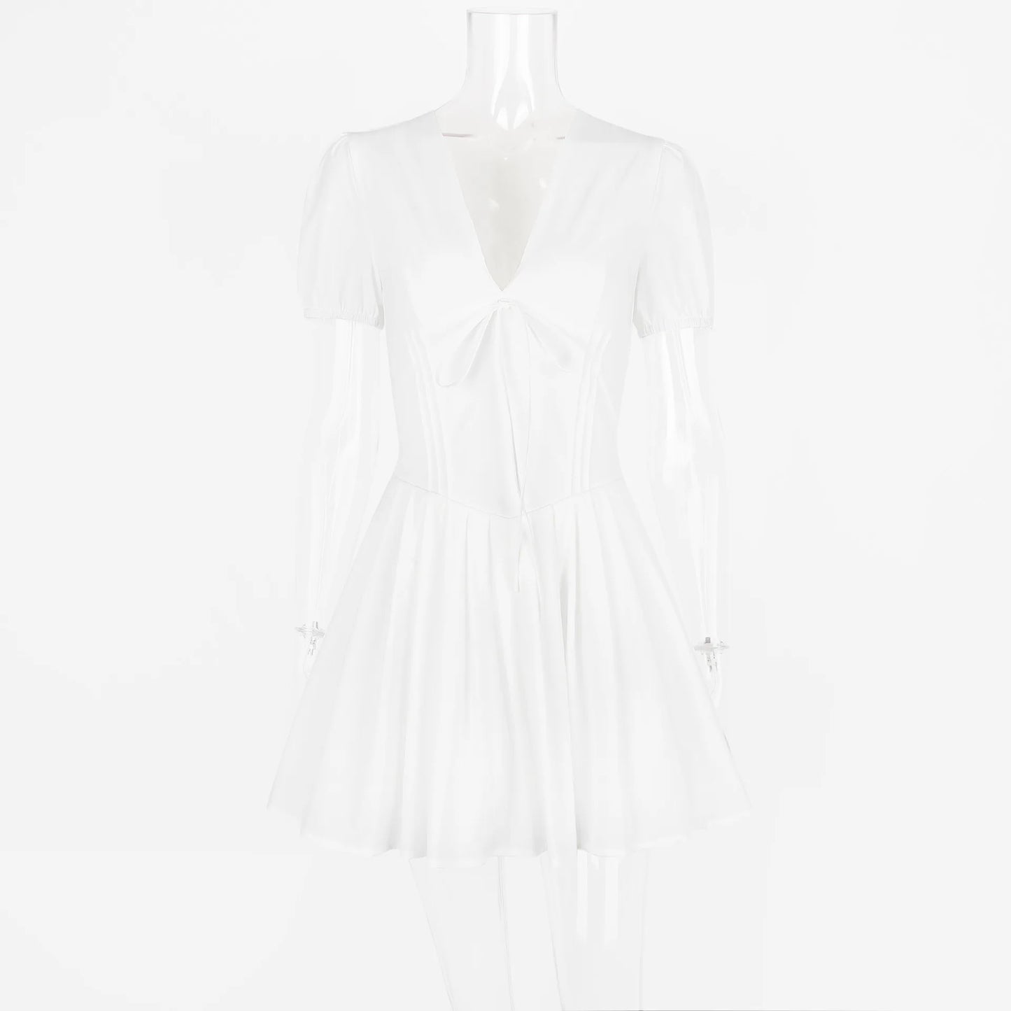 Talenza Printed V-Neck Short Sleeve Mini Dress Women's Summer Sexy Floral Pleated Party A-Line Dress High Waist Slim Mini Dress
