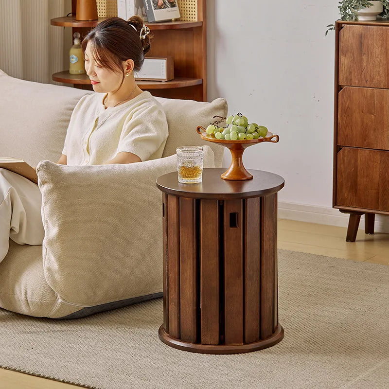 Solid Wood Stackable Folding Coffee Table Set 2-in-1 Ottoman Stool for Living Room/ Dining/ Guest Seating Spaces Storage Design
