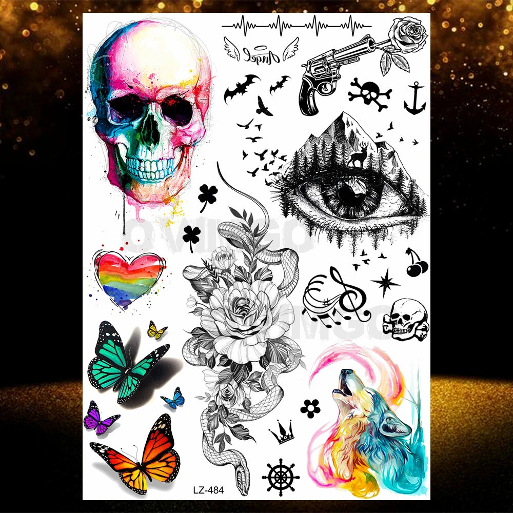 Chicano Bandit Mexico Temporary Tattoos For Men Women Fake Car Nun Tattoo religion Stickers Realistic Back Waterproof Tatoos