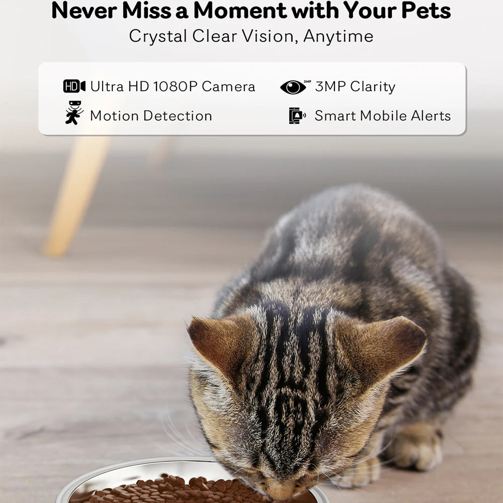 Smart Automatic Pet Feeder with Camera - 4L WiFi App Control for Cats & Dogs