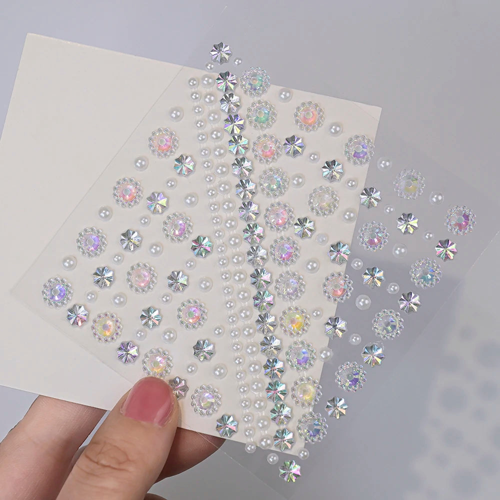 1Pcs 3D Face Diamond Tattoo Sticker Star/Heart/Butterfly Rhinestone Tattoos for Festival Music Body Eye Makeup DIY Decorations &