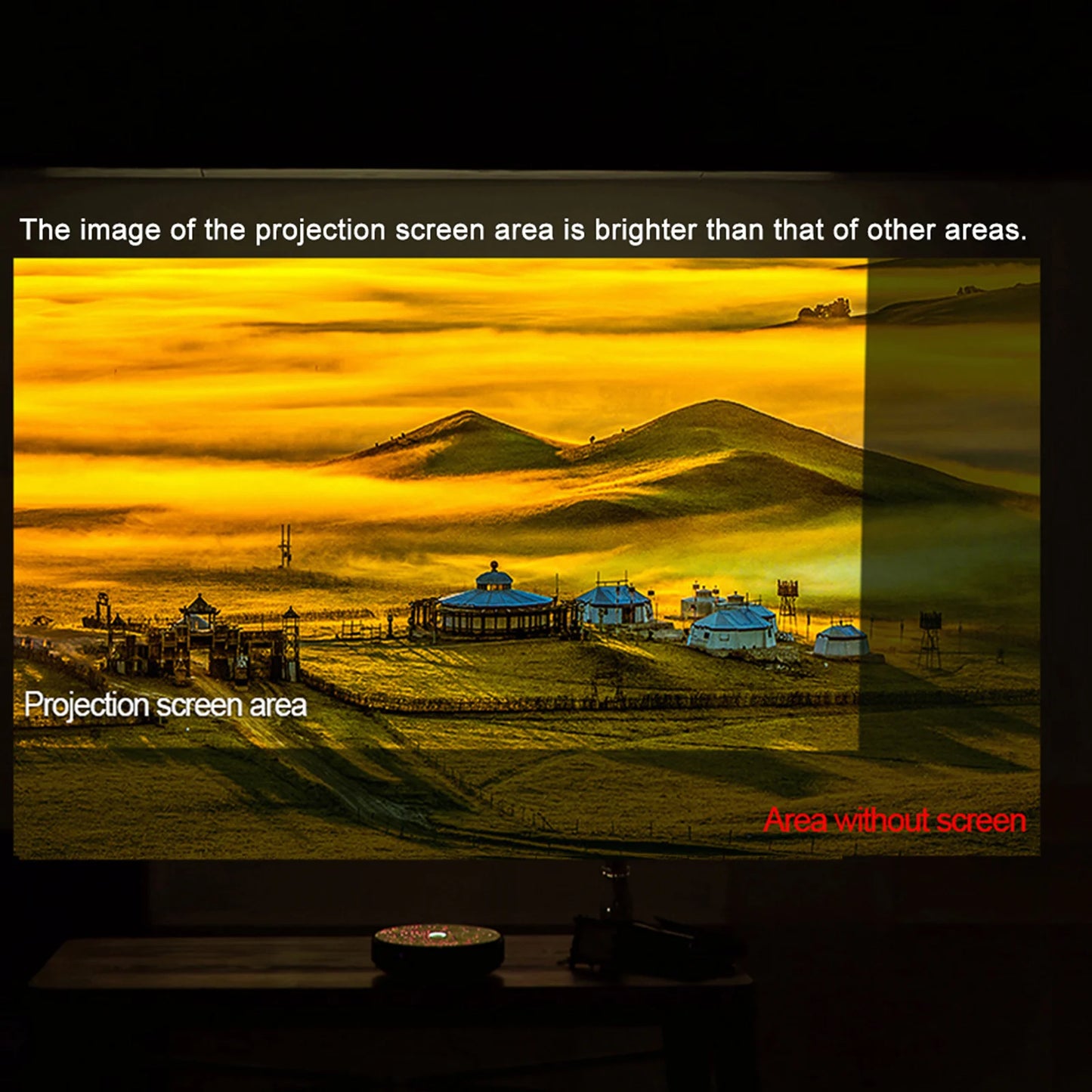 Portable Projector Screen 120 Inch - Anti-Light HD Projection Screen for Home Theater Outdoor