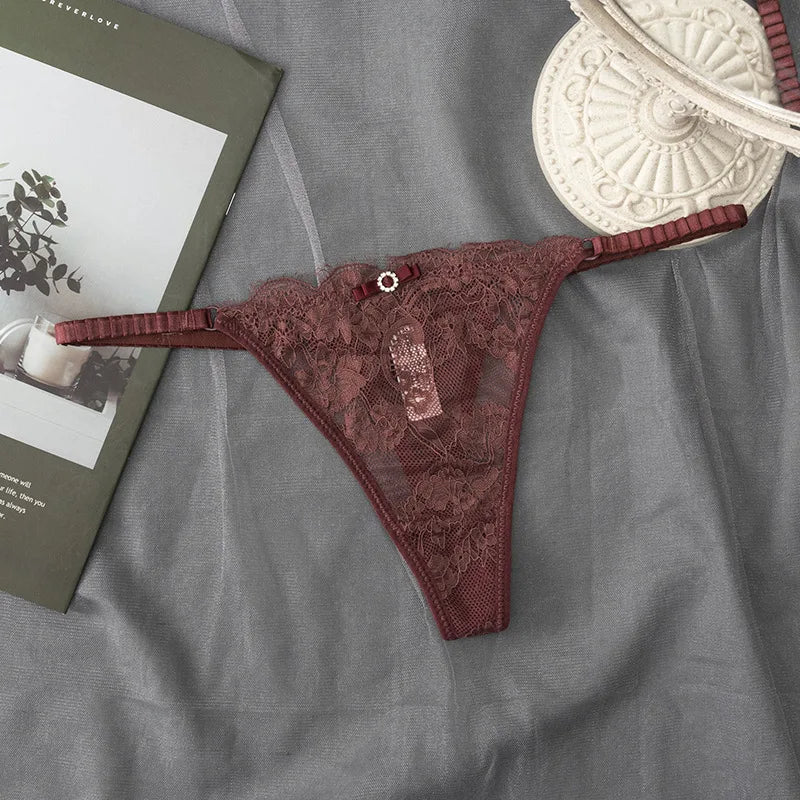 Women'S Sexy Lace Up Cut Out Thong Breathable Underwear for Women Thong Underwear