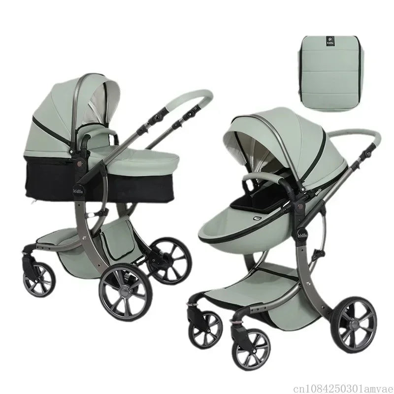 2025 New Two-in-one Stroller, High View Stroller, Comfortable and Convenient for Sitting and Lying, Equipped with Mommy Bag