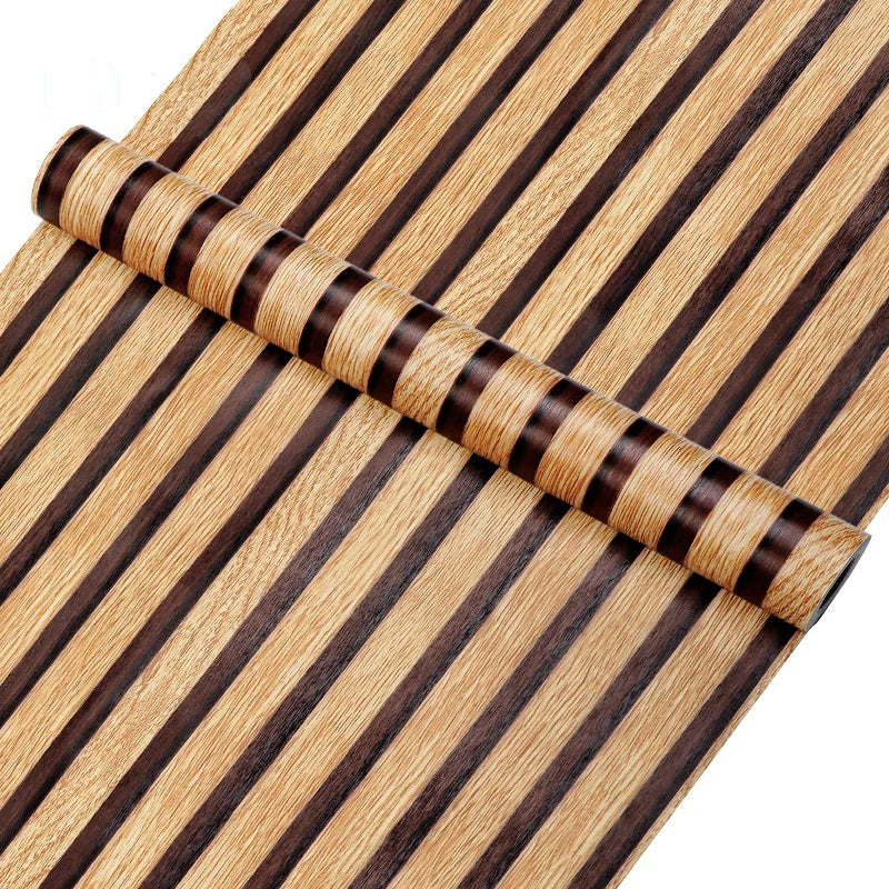 45cm Big Roll Home Decoration Background Wall Desk Cabinet Wallpaper Wood Stripes Waterproof PVC Self-adhesive Wall Stickers WAREHOUSE SHOP