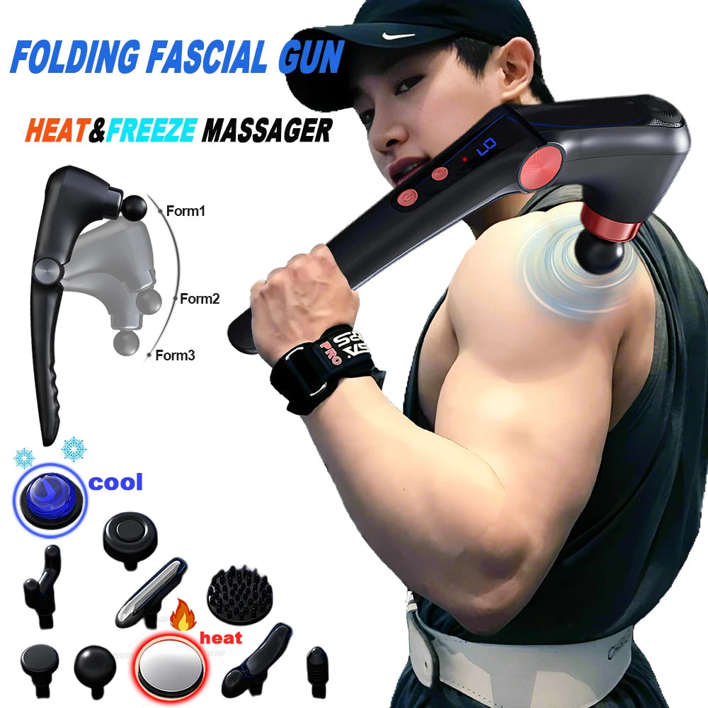 Fascia Gun Massager - Hot & Cold Heads Percussion Back & Neck Relief
