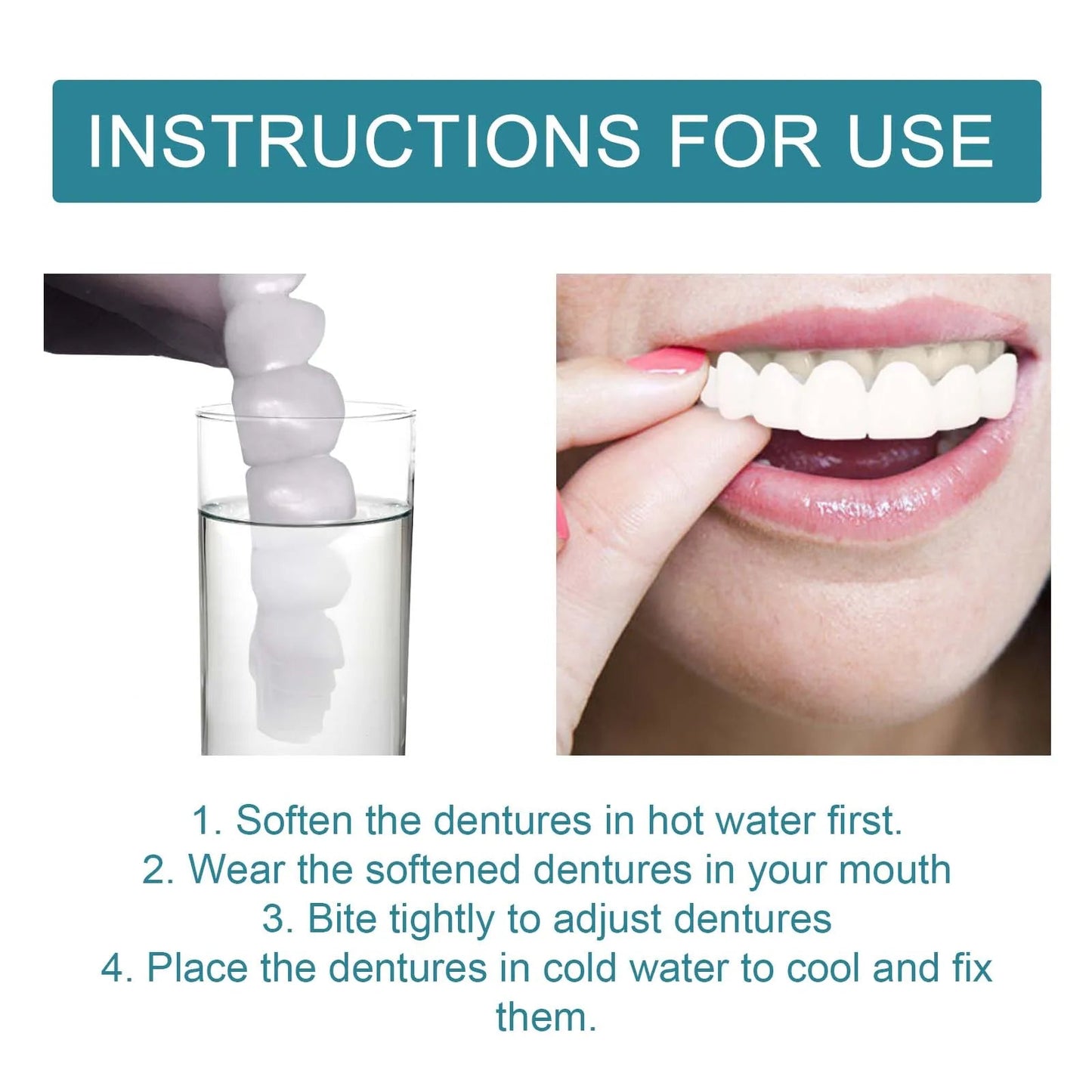 New Adult Adjustable Dentures Teeth Set Adjustable Snap-on Fake Teeth Portable Braces Decorate Gaps For Teeth Enhance Aesthetic WAREHOUSE SHOP