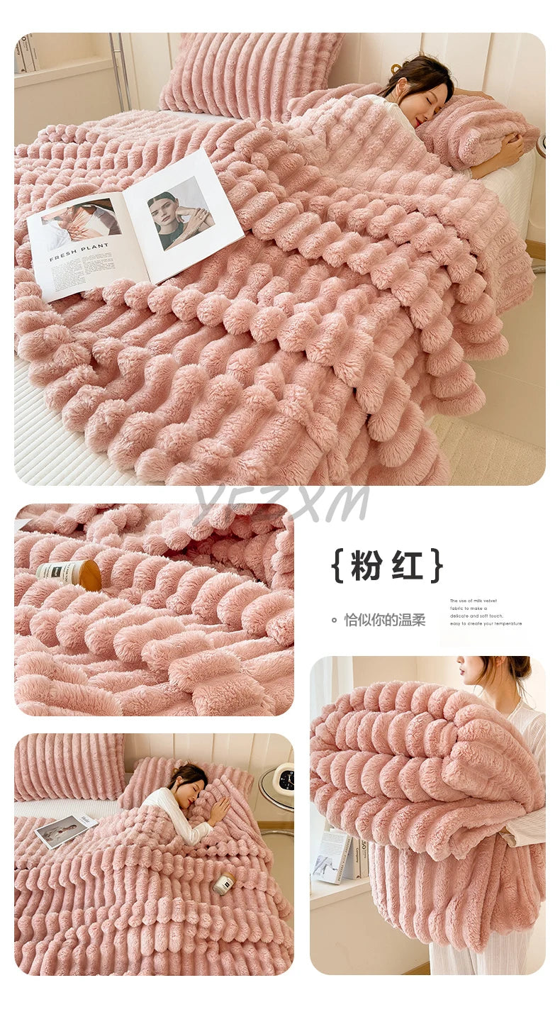 Striped Flannel Blanket – Cozy Bed Sheet & Sofa Throw