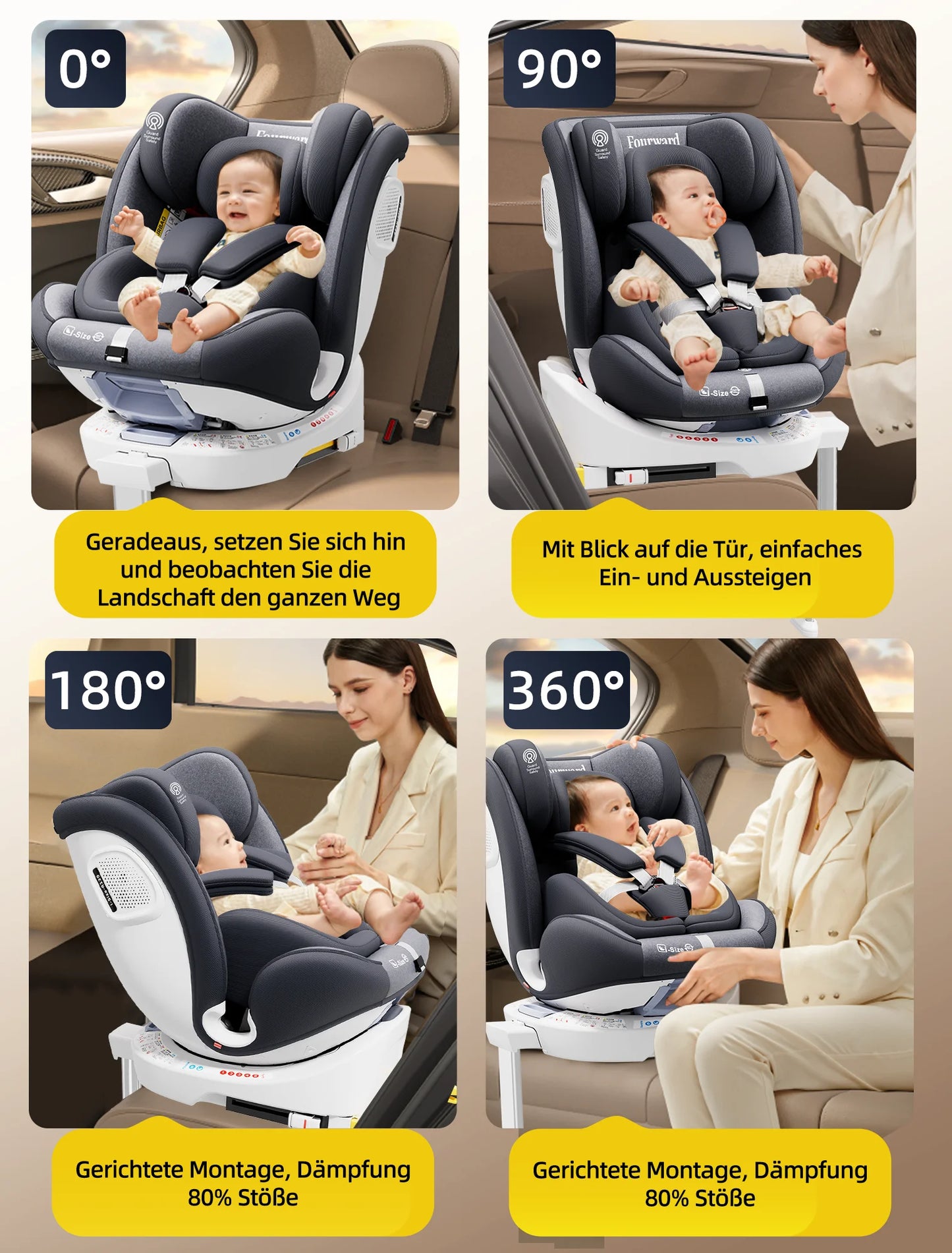 AP03 Baby Car Seat 360° ISOFIX - Group 0+1/2/3 0-12 Years