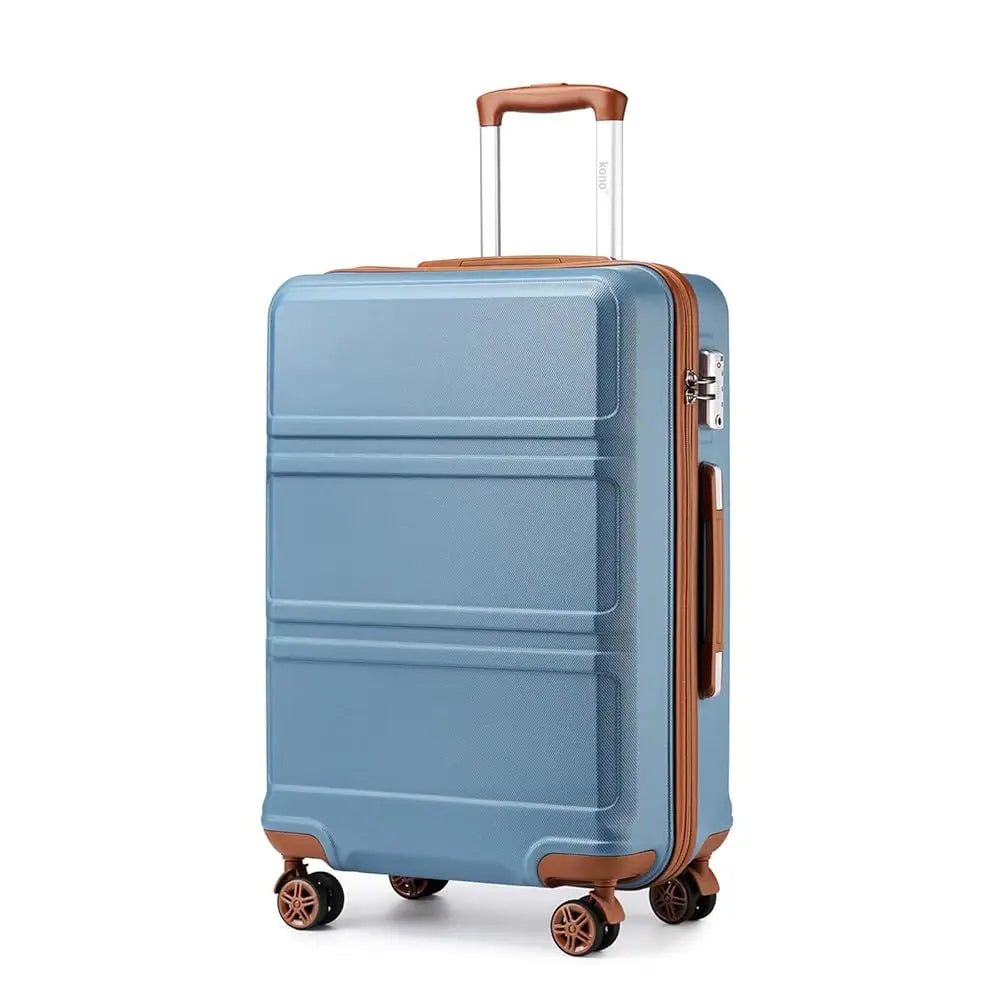 Kono Lightweight Cabin Suitcase - 20/24/28 Inch ABS Hard Shell, Fits EasyJet Under Seat, large-Compact Carry-On Trolley Case