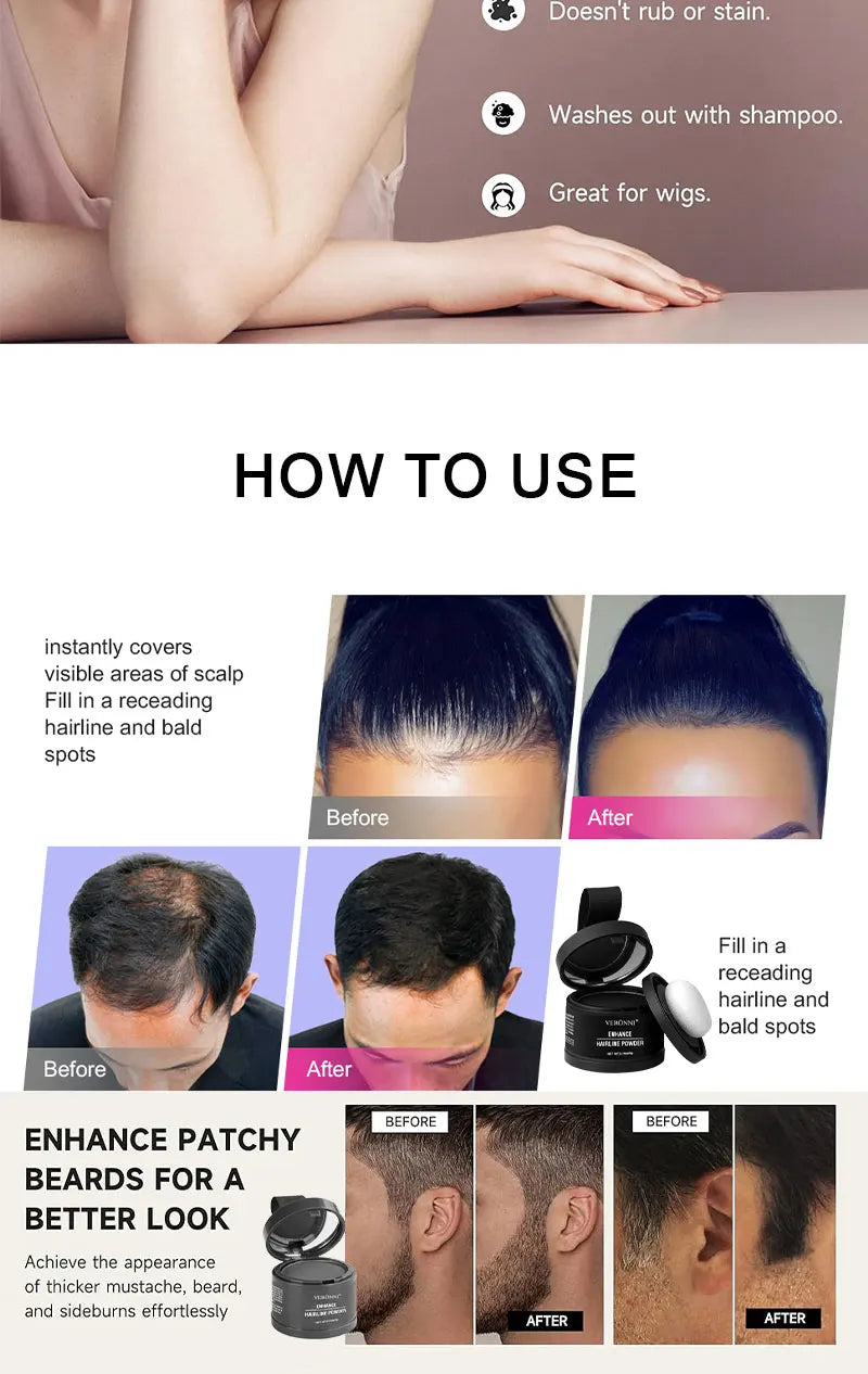 Hairline Powder Instantly Conceals Hair Root Touch Hair Powder for Thinning Hair for Women and Men,Hairline Shadow Powder Makeup