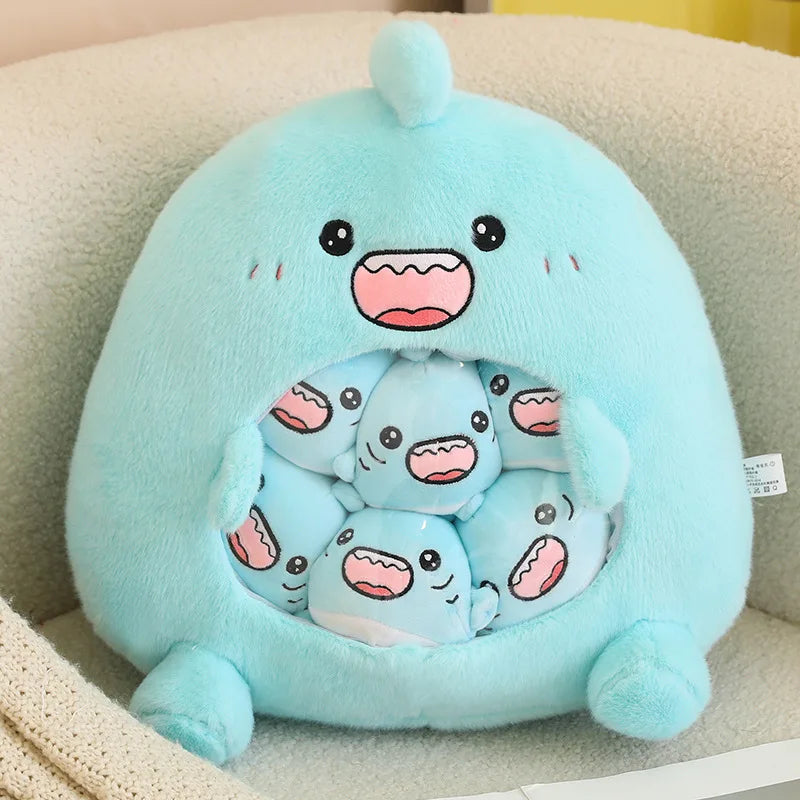 New Capybara Shark Shaped Snack Bag Plush Toys Super Soft Cartoon Squishy Pillow Funny Food Dolls Birthday Gifts Room Decor WAREHOUSE SHOP