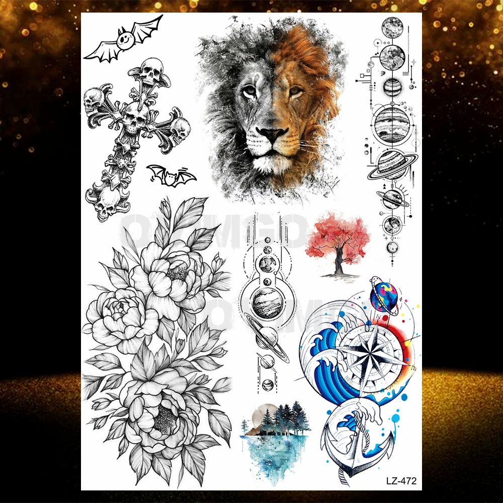 Chicano Bandit Mexico Temporary Tattoos For Men Women Fake Car Nun Tattoo religion Stickers Realistic Back Waterproof Tatoos