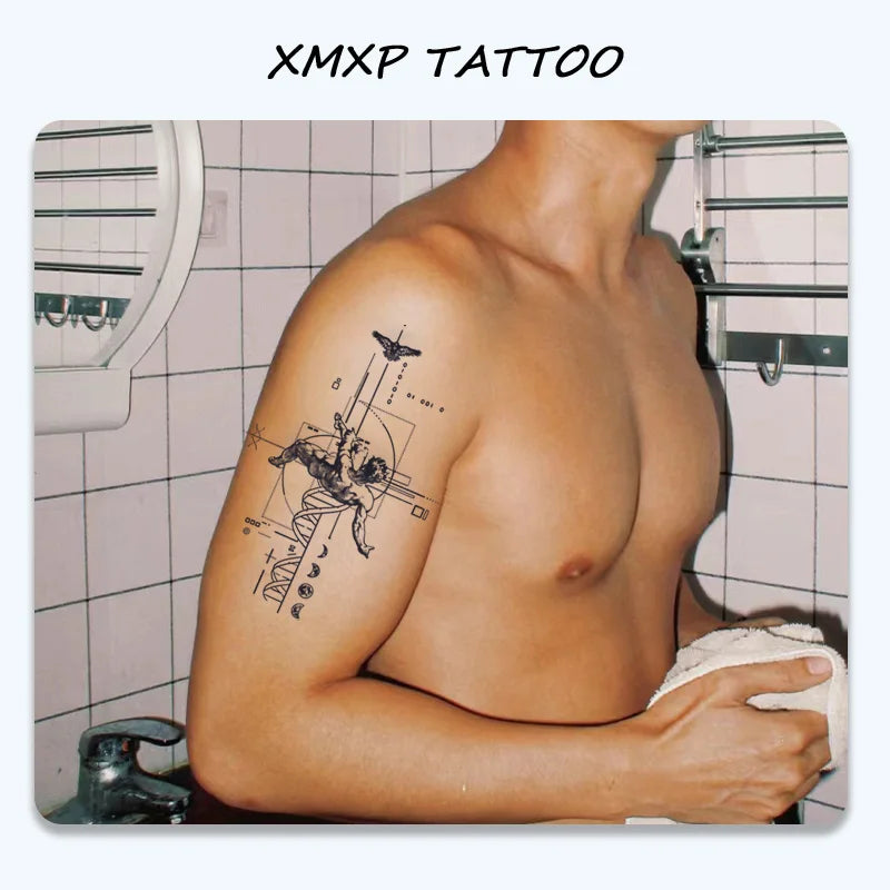 Fallen Angel temporary tattoo sticker, waterproof tattoo, lasts to 15 days fake tattoo, semi permanent tattoo Fallen Angel