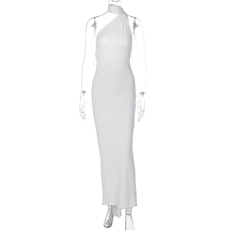 One Shoulder Sleeveless Backless Dress. Dresses For Women Club, Birthday Party, Evening Prom. from Neon y2k.