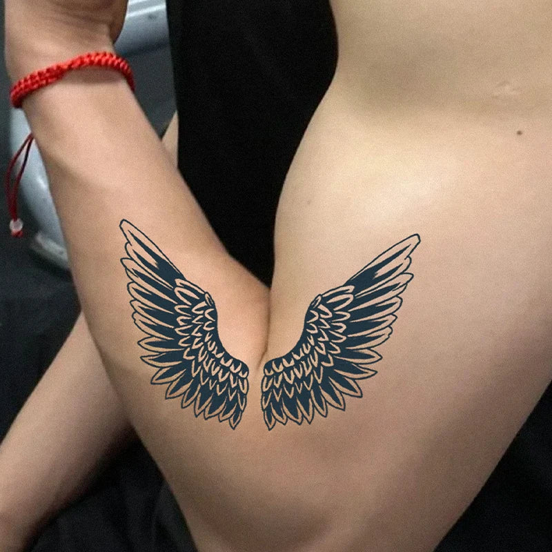 1Pc Angel Wings Waterproof Temporary Tattoo Stickers, Long-lasting Waterproof for One to Two Weeks, For Arm, Leg, Neck.