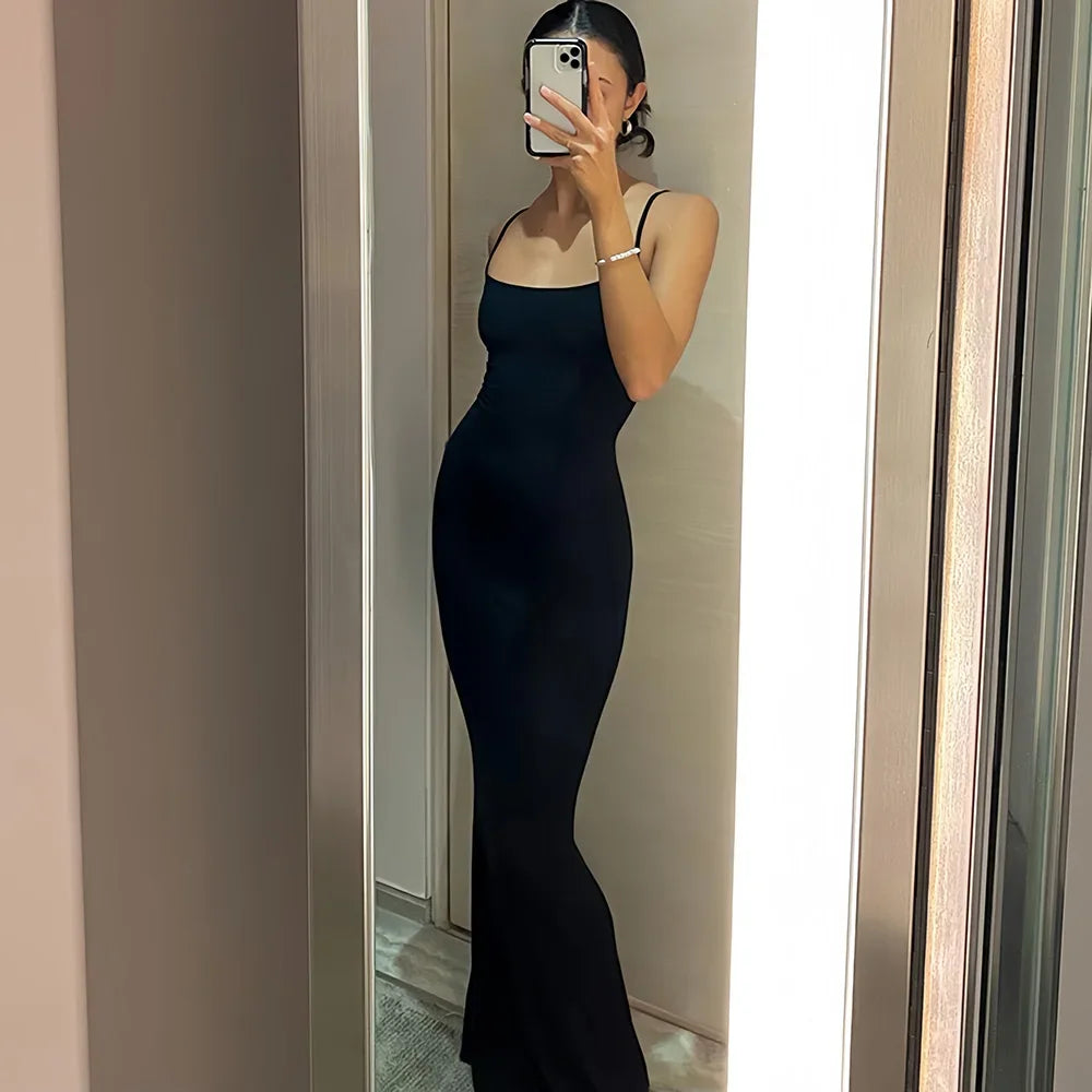 Ladies Casual, Long Dress. Sexy Sleeveless Backless Bodycon Maxi Dresses.