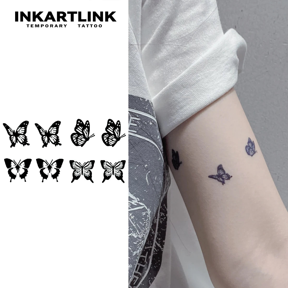 Butterfly Temporary Tattoo,Lasts To 15 Days New Technology Magic Waterproof Semi Permanent Sticker.