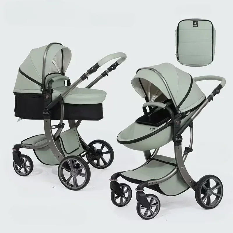 2025 New Two-in-one Stroller, High View Stroller, Comfortable and Convenient for Sitting and Lying, Equipped with Mommy Bag