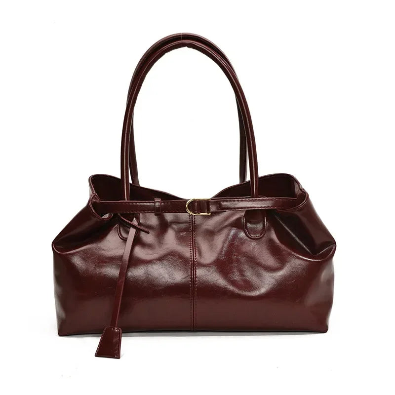 New PU Leather Tote Bag. Slouchy Hobo Handbag Fashion Shoulder Bag. Large Top Handle Bag for Women Work Shopping Travel