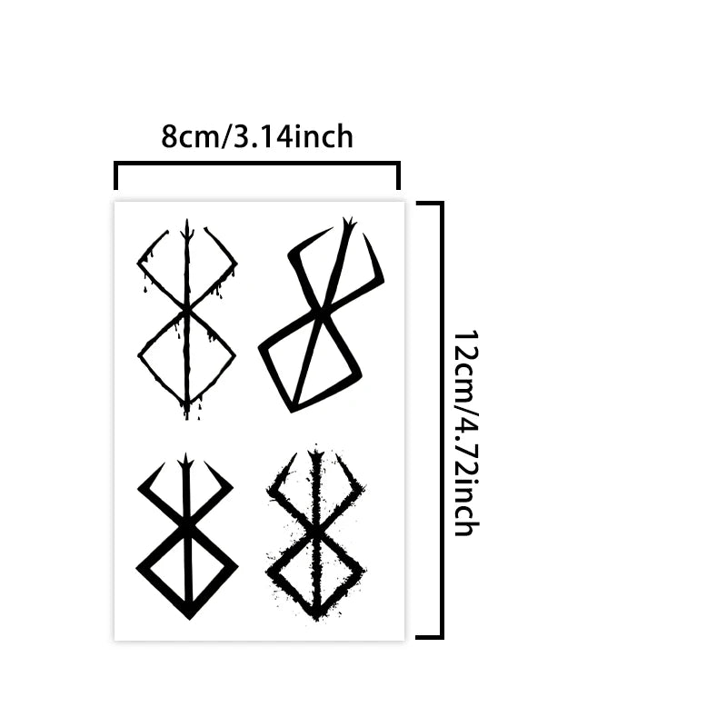 1Pc Geometric Waterproof Temporary Tattoo Stickers, Long-lasting Waterproof for One to Two Weeks, For Arm, Leg.