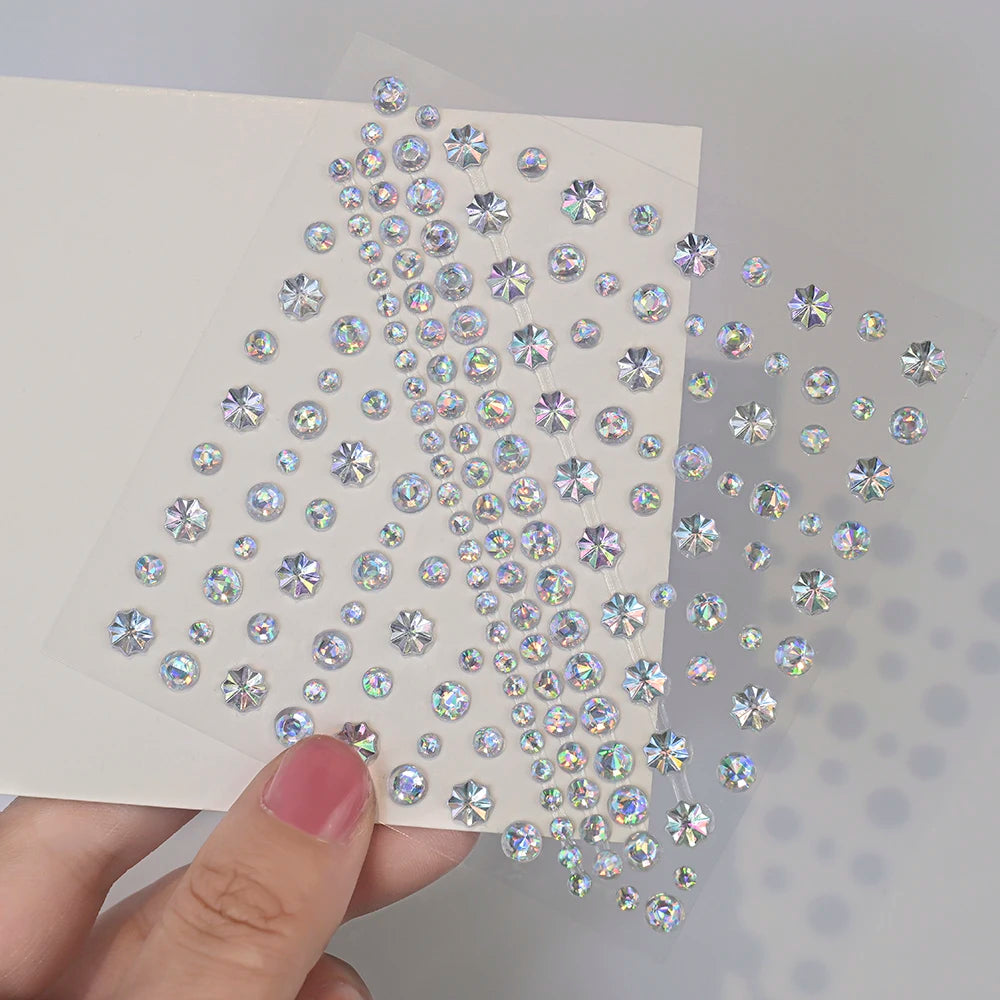 1Pcs 3D Face Diamond Tattoo Sticker Star/Heart/Butterfly Rhinestone Tattoos for Festival Music Body Eye Makeup DIY Decorations &