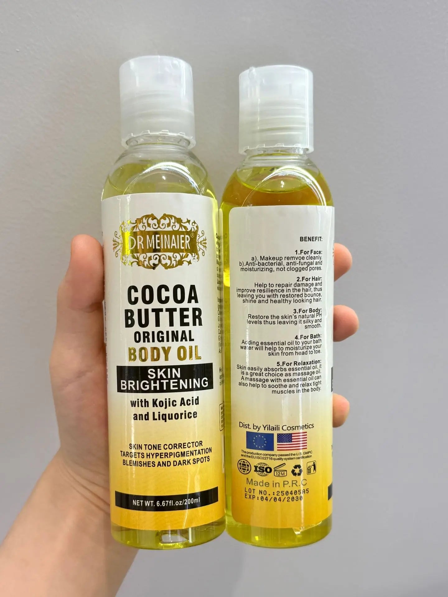 118ML Cocoa Butter Body OILlSkin care oil moisturizes and nourishes skin large capacity full body essential oil