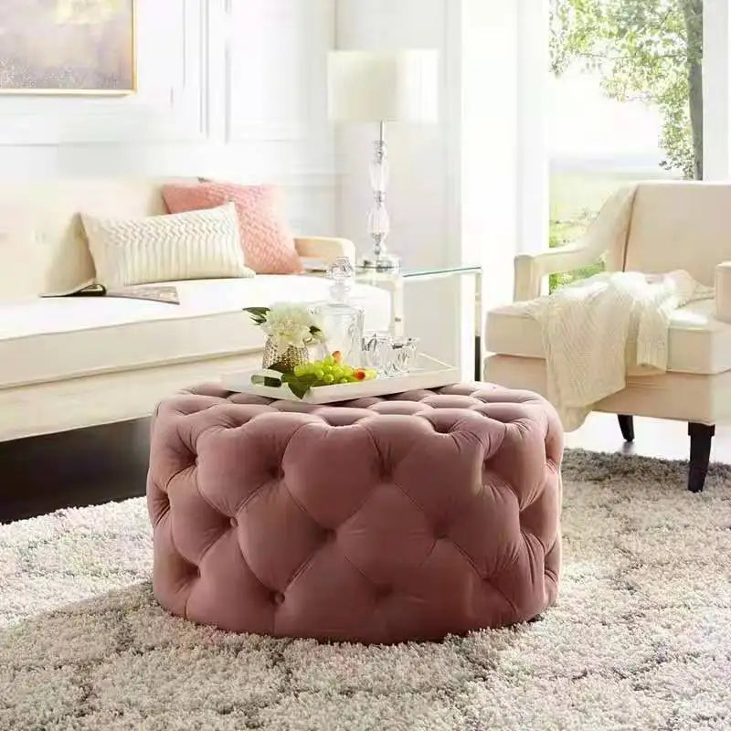 Luxury Sofa living room furniture Home Relaxing velvet Giant Low Stool Modern bedroom floor Pouf INS designer Lazy soft ottoman
