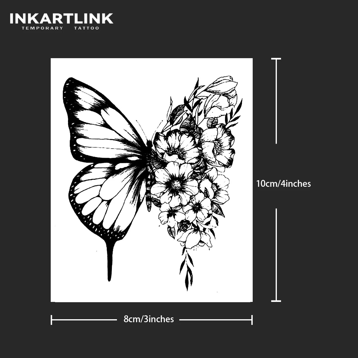 INKARTLINK Butterfly Temporary Tattoo,Lasts To 15 Days New Technology Magic Waterproof Semi Permanent Sticker.