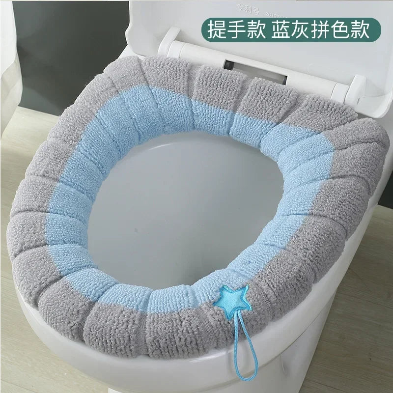 Winter toilet seat cushions bathroom toilet seat cushions handle thicker soft washers with toilet seat insulation accessories WAREHOUSE SHOP