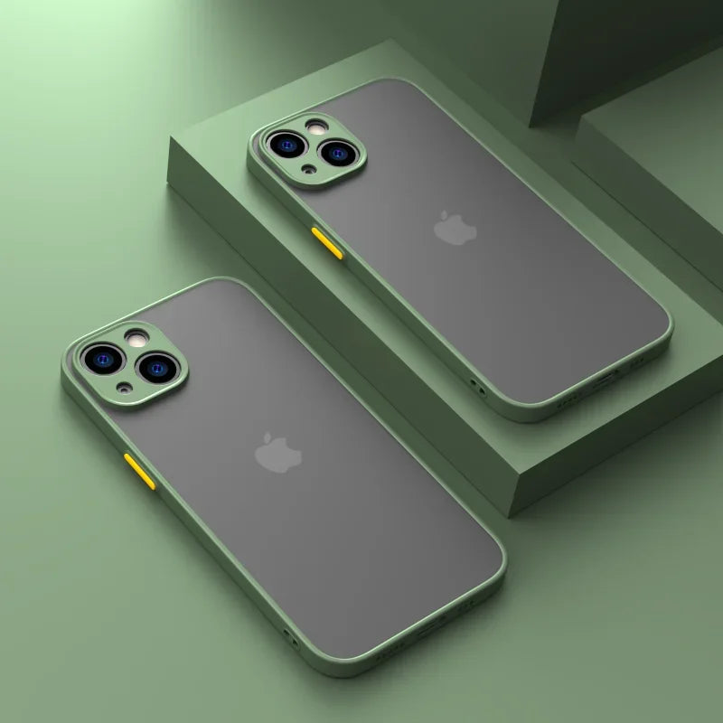 New Armor Bumper Shockproof Phone Case For iPhone 15 11 12 13 Mini 14 Pro XR X Xs Max Plus Silicone Hard Cover Capa