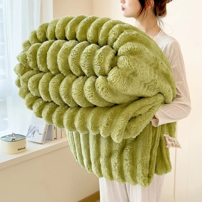 Striped Flannel Blanket – Cozy Bed Sheet & Sofa Throw