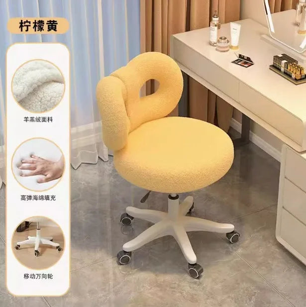 Nordic Modern Cream Makeup Stool Simple Style Bedroom Dressing Stool for Home Living Room - Advanced Design