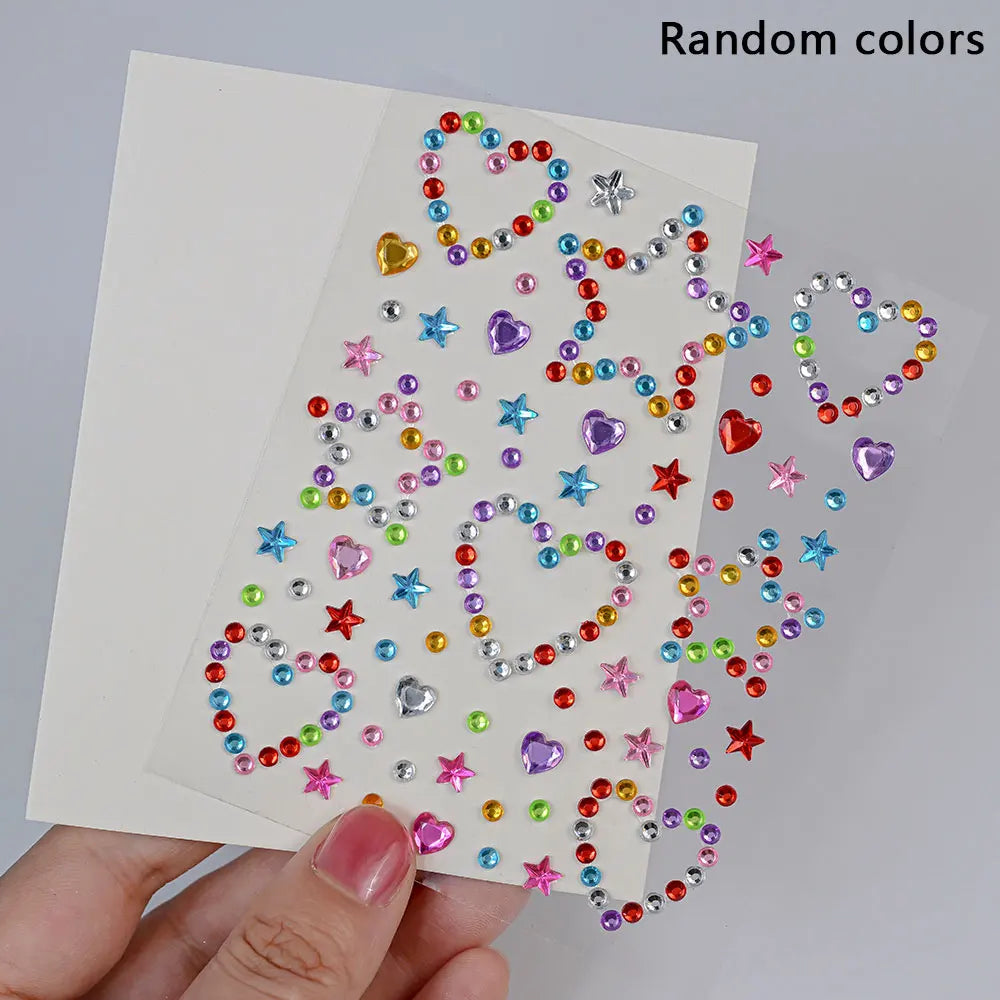 1Pcs 3D Face Diamond Tattoo Sticker Star/Heart/Butterfly Rhinestone Tattoos for Festival Music Body Eye Makeup DIY Decorations &
