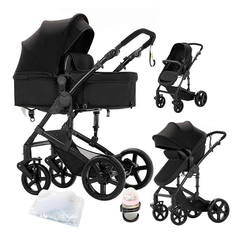 Baby Stroller 3-in-1 Lightweight stroller Travel System Multifunctional Pram with Aluminum Frame Compact Stroller for Newborn