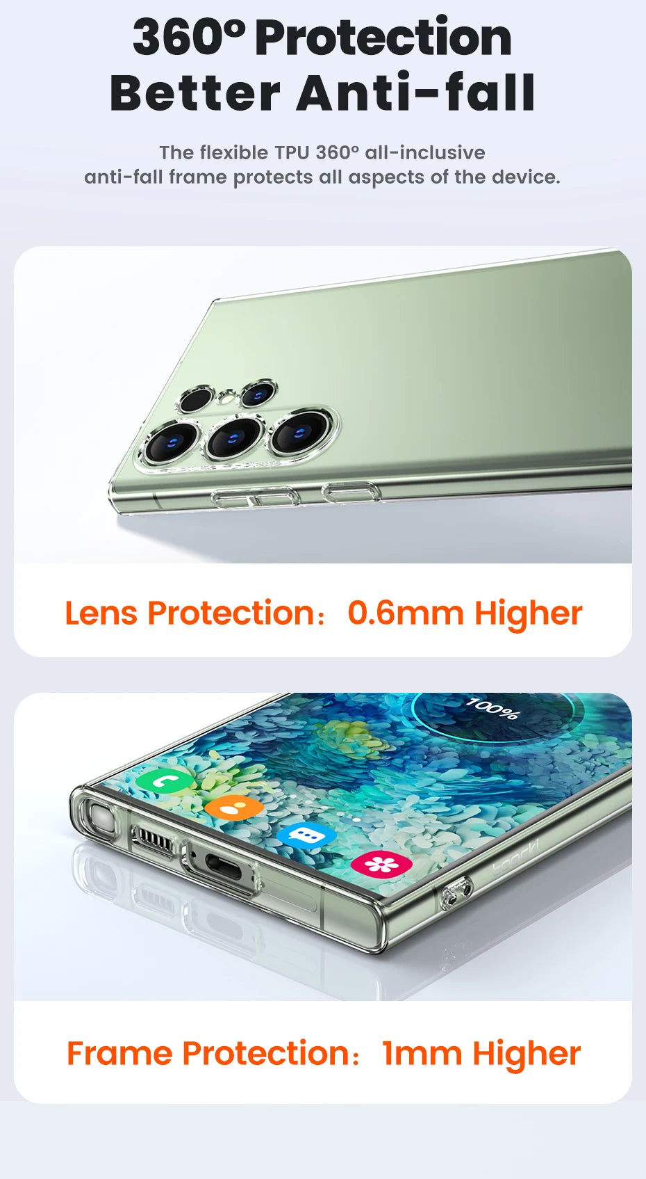 Toocki Phone Case for Samsung S24 S23 S22 S21 Plus Ultra Clear Case for S23 S21 PE Transparent Soft TPU Protective Cover Case