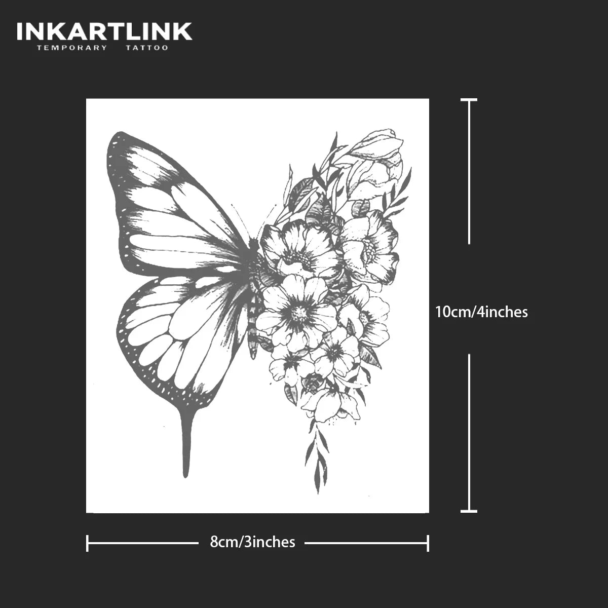 INKARTLINK Butterfly Temporary Tattoo,Lasts To 15 Days New Technology Magic Waterproof Semi Permanent Sticker.